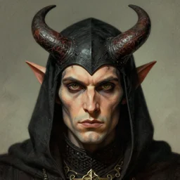 realistic d & d fantasy demonic cultist, closeup portrait art by donato giancola and greg rutkowski, vintage retro, realistic face, digital art, trending on artstation, symmetry!!