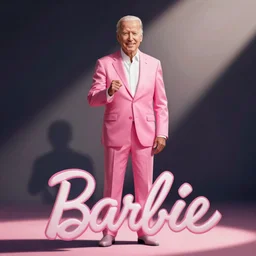 joe biden as barbie in pink