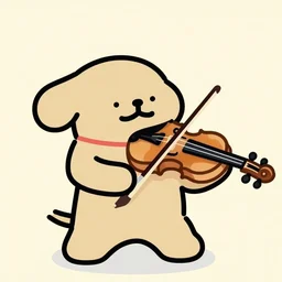 cartoon of a dog playing the violin