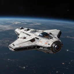 illustration, a single small spaceship, deep space exploration, alone, the expanse tv series, industrial design, battlestar galactica tv series (2004), cinematic lighting, 4k, greebles, widescreen, wide angle, sharp and blocky shapes, hyper realistic, hubble photography, the final frontier, beksinski, simon stalenhag