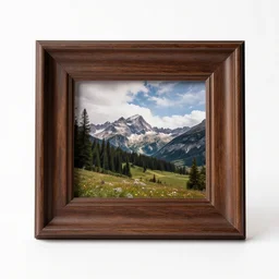 handcrafted picture frame, professional product shot, isolated on a pure white background, centered, entire object in frame, sharp focus, soft studio lighting