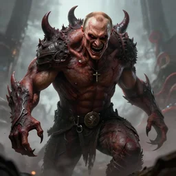 vladimir putin as a scary monster in hell, highly detailed, amazing digital art, trending on artstation
