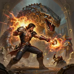 chuck norris fighting the kraken with explosive punches, photography of kurzgesagt, deep focus, d & d, fantasy, intricate, elegant, highly detailed, digital painting, artstation, concept art, matte, sharp focus, illustration, hearthstone, art by artgerm and greg rutkowski and alphonse mucha