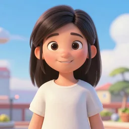 portrait of beautiful pixar anime 3d girl smiling trending on flickr