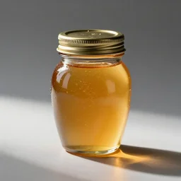 klein bottle honey jar, product photography, beautiful studio photography, golden glowing honey