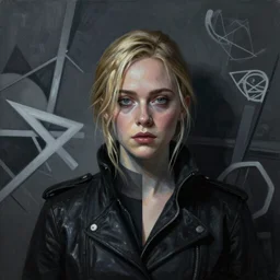 Elle Fanning in Dark Souls picture by Sachin Teng, asymmetrical, dark vibes, Realistic Painting , Organic painting, Matte Painting, geometric shapes, hard edges, graffiti, street art:2 by Sachin Teng:4