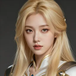 beautiful hyper realistic photograph of pretty blonde korean girl, white mage, fantasy digital painting, dj sura face, close up portrait, artgerm, ilya kuvshinov