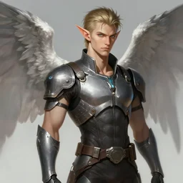 character concept portrait, wing male elf, style digital painting, concept art, smooth, sharp focus, illustration, from metal gear, by ruan jia and mandy jurgens and william - adolphe bouguereau, artgerm