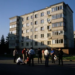 1980s photograph of a party in 80s soviet apartment