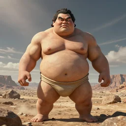 the well lipped sumo in the wasteland atmosphere