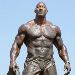 dwayne the rock johnson as a rock statue