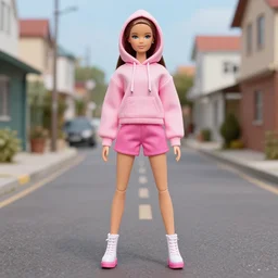 barbie in the style of martine johanna and! jenny saville!, wearing a hoodie, standing in a township street, street fashion outfit, haute couture fashion shoot, full figure painting by john berkey, david choe, ismail inceoglu, decorative flowers, 2 4 mm, die antwoord ( yolandi visser )