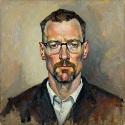 portrait of walter white in the style of affandi, expressionism, messy, abstract