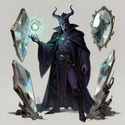 warlock scientist, master of mirrors, prism portal, godlike, style of pennie smith, 8 k