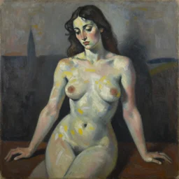A beautiful abstract painting Dicen que el hombre no es hombre mientras no oye su nombre de labios de una mujer. by Pablo Ruiz Picasso intuitive