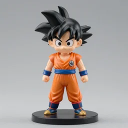 accurate detailed pvc, figure of black goku, nendoroid!!! figurine!!!, studio lighting, grey background, no shadow, trending on artstation, 4 k, sharp!!!