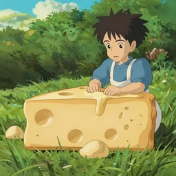still image from the new studio ghibli animated film'the world is slowly being turned into cheese'