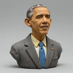 perfect clay sculpture of barack obama with wax resist coloring award winning art photography