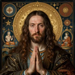 an awesome guido crepax masterpiece of timothy leary in the style of a renaissance masters portrait, tibetan book of the dead imagery, new - age symbolism, mysticism, intricately detailed, 4 k, cgsociety