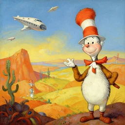 corellia landscape in the style of dr. seuss, starships, painting by albert bierstadt