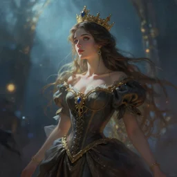 the queen of longing, matte fantasy painting, cinematic lighting, deviantart artstation by brom, by greg rutkowski, by alena aenami, rendered in octane, bokeh