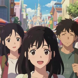 a film still of a disney style happy city girl, finely detailed features, closeup at the faces, perfect art, at an busy city, gapmoe yandere grimdark, ( emerald herald ), trending on pixiv fanbox, painted by greg rutkowski makoto shinkai takashi takeuchi greg rutkowski, alphonse mucha