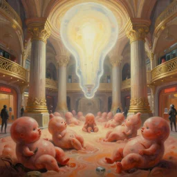 upshot oil painting by donato giancola, chris foss, lush bulbous maschinen krieger garden fetuses dramatic perspective organic 3 d fractal a minimalist cinematic scifi with giant bright translucent bioluminescent microscopy, gigantic pillars, victorian shopping mall courtyard,, beeple, the matrix, star wars, ilm, star citizen, mass effect,, warm coloured, artstation, atmospheric perspective