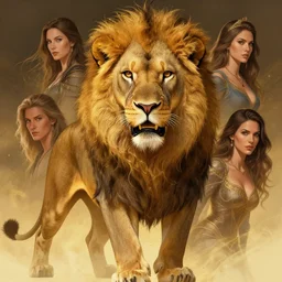 highly detailed portrait of a majestic lioness queen in the form of a beautiful woman. d & d. art by donato giancola, chris rallis, anna dittmann, alberto vargas. trending on artstation, intricate details, energetic composition, golden ratio, concept art, illustration, elegant art, global illuminaition