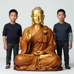 buddhist monk with gold coated face by stanley kubrick and tooth wu and wlop and beeple