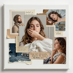 you're always coming to my dreams detailed and highly reliefed analogue mixed media collage with canvas texture in style of conteporary art, punk art, photorealistic, expressionism, masterpiece, perfect composition, spectacular quality, intricate oil details