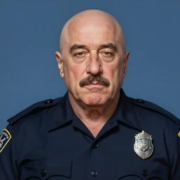 portrait of a fat and bald Robert deniro with a mustache as a policeman, highly detailed, centered, solid color background, digital painting, artstation, concept art, smooth, sharp focus, illustration, Jason Edmiston, donato giancola, Joseph Christian Leyendecker, Les Edwards, Ed Repka, WLOP, Artgerm