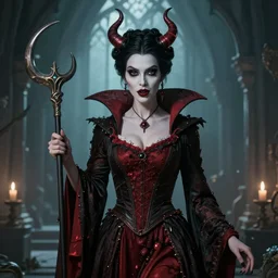 a wicked step mother who is part Human and Part Devil 8k