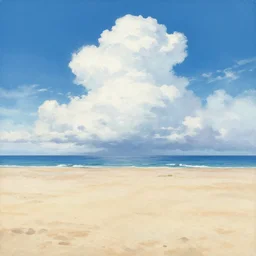 goro fujita ilustration of a beach horizon with clouds, painting by goro fujita, sharp focus, highly detailed, artstation