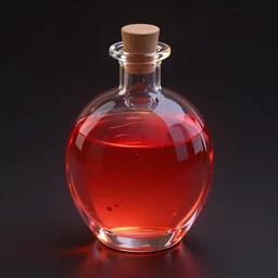 fantastical red potion that will heal you completely. shiny and glowing. artstation,