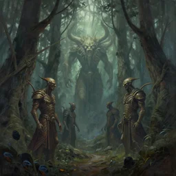 artwork by john howe of a forest of abyss elders - 9