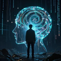 traveling through another dimension of sight, sound and mind, being converted to code, programming and energy