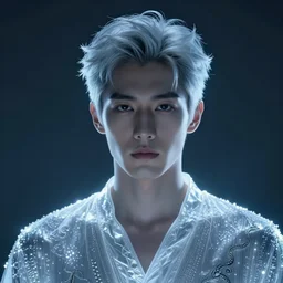 a male, glowing, frontal view, cool looking, high resolution