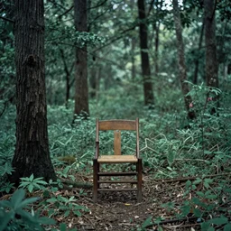 chair in the forest, by wenjun lin