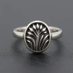 a silver ring inspired on maintains and nature, macro photography