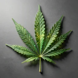 concept art sheet of glass cannabis leaf, octane render split lighting caustics