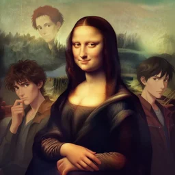 portrait of emo cyberpunk mona lisa. character design by disney, charlie bowater, ross tran, artgerm, and makoto shinkai, detailed, soft lighting, rendered in octane