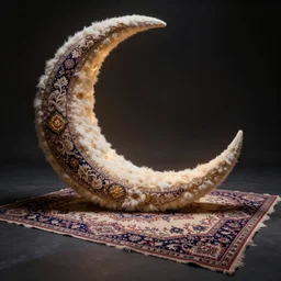 dim crescent, magic fluffy persian carpet dimension, by greg rutkowski and gaston bussiere, dim lighting, beautiful volumetric - lighting - style atmosphere, surreal atmosphere, intricate, detailed, photorealistic imagery, trending artstation
