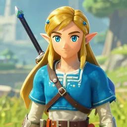 an in game portrait of isabelle from the legend of zelda breath of the wild, breath of the wild art style.