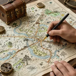 davinci draws a very detailed treasure map
