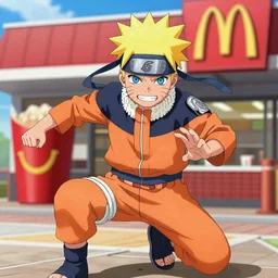 Naruto going super saiyan at mcdonalds
