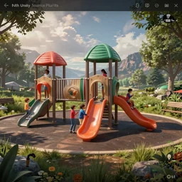 screenshot of family in the playground, unity, source engine