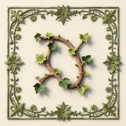 random geometric shape of ivey vines, limbs and vegetation art nouveau designs and borders, trending on artstation, post processing, shadows volumetric lighting