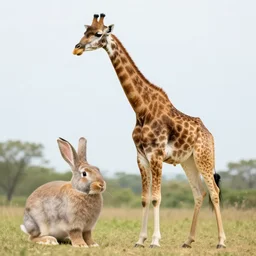 a cross breed of a giraffe and a rabbit