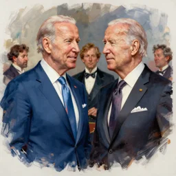 joe biden as james bond, james bond as joe biden, ilya kuvshinov, john singer sargent, jasper johns, digital art illustration, impressionist oil painting, trending on artstation, intricate
