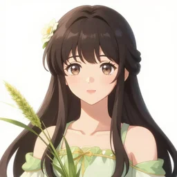 character concept art of an anime goddess of fertility and bountiful harvests | | cute - fine - face, pretty face, realistic shaded perfect face, fine details by stanley artgerm lau, wlop, rossdraws, james jean, andrei riabovitchev, marc simonetti, and sakimichan, tranding on artstation